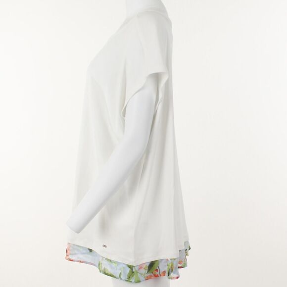 Tommy Hilfiger Plus Size Boatneck Ruffle Hem Top - Picture 3 of 5